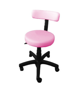 Cadeira Mocho Com Encosto Com Ajuste De Altura A Gás Estofado Rosa MO01RO- Best Pro